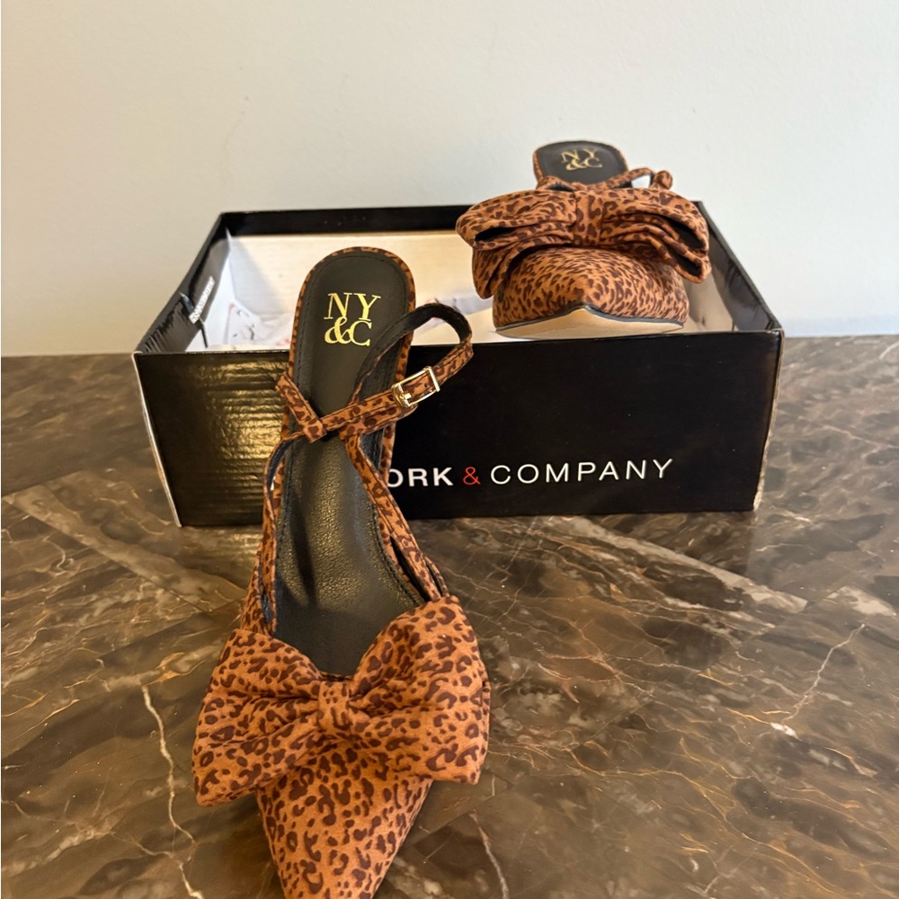 New York & Company Brown Leopard Heels